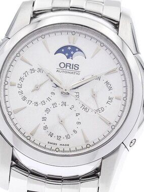 ORIS Artelier 7546A Day Date Moon Phase Silver Dial Automatic Men's Watch_961666